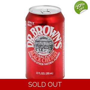 Dr. Brown's Black Cherry Soda - Natural Flavour Soft Drink - 355ml Can